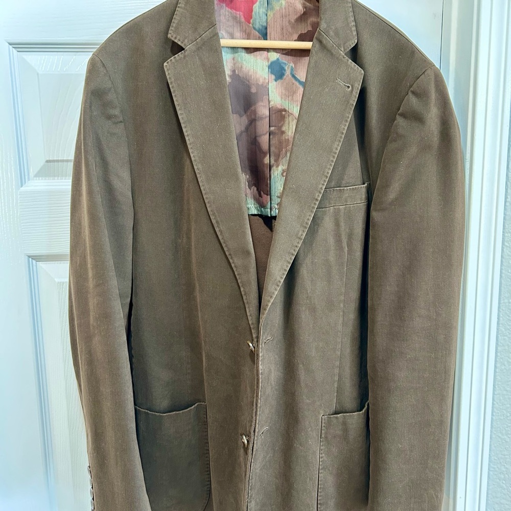 Brown Blazer with Patterned Lining